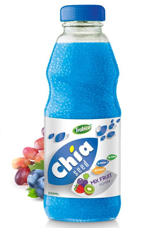 250ml Chia Seed Mix Fruit Flavour Glass bottle